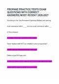 PROPANE PRACTICE TESTS EXAM QUESTIONS WITH CORRECT ANSWERS&vert; MOST RECENT 2026-2027