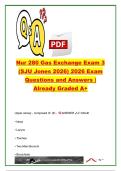 NUR 280 Gas Exchange Exam 3 &lpar;SJU Jones&rpar; &vert; 2026 Exam Prep &vert; 250&plus; Practice Questions & Verified Answers &vert; Respiratory Assessment&comma; Asthma&comma; COPD&comma; ARDS&comma; Pulmonary Disorders & Oxygen Therapy &vert; Saint Joseph's University &lpar;SJU&rpar;