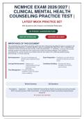 NCMHCE 2026&sol;2027 Practice Test&colon; 250 Q&A with Rationales &vert; Guaranteed Pass &vert; Clinical Mental Health Counseling