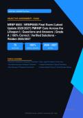 NRNP 6665 PMHNP Care Across the Lifespan I Final Exam Actual 2026&sol;2027 &ndash; 100&percnt; Verified &vert; Detailed Rationales &ndash; Pass Guaranteed &ndash; A&plus; Graded