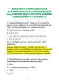 CALIFORNIA HUMAN RESOURCES &NewLine;MANAGER CERTIFICATION EXAM ACTUAL &NewLine;2026 VERIFIED QUESTIONS WITH ANSWERS &NewLine;COMPREHENSIVE & RATIONALE 