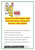 FAA Private Pilot Written Exam &vert; 2026 Exam Prep &vert; 600&plus; Practice Questions & 100&percnt; Correct Answers &vert; FAA Regulations&comma; Airspace&comma; Weather&comma; Navigation&comma; Aircraft Performance & Flight Operations &vert; Federal Aviation Administration &lpar;FAA&rpar;