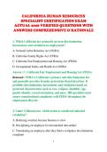 CALIFORNIA HUMAN RESOURCES &NewLine;SPECIALIST CERTIFICATION EXAM &NewLine;ACTUAL 2026 VERIFIED QUESTIONS WITH &NewLine;ANSWERS COMPREHENSIVE & RATIONALE
