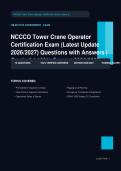 NCCCO Tower Crane Operator Certification Exam Actual 2026&sol;2027 &ndash; Complete Exam-Style Questions &vert; 100&percnt; Verified &ndash; Pass Guaranteed &ndash; A&plus; Graded 