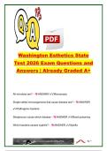 Washington State Esthetics Licensing Exam &vert; 2026 Exam Prep &vert; 500&plus; Practice Questions & 100&percnt; Verified Answers &vert; Infection Control&comma; Skin Anatomy&comma; Electricity&comma; Chemistry&comma; Facial Treatments & Washington State Board Review