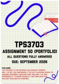 TPS3703 Assignment 50 &lpar;Portfolio&rpar; MEMO &vert; Due September 2026