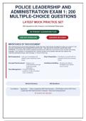 POLICE LEADERSHIP AND ADMINISTRATION EXAM 1 &vert; 250 Questions with Detailed Rationales &vert; Guaranteed Pass