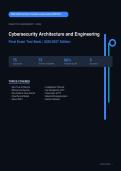 WGU D488 Cybersecurity Architecture & Engineering Final Exam Actual 2026&sol;2027 &ndash; Complete Exam-Style Questions &vert; 100&percnt; Verified &ndash; Pass Guaranteed &ndash; A&plus; Graded