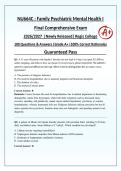 NU664C Family Psychiatric Mental Health I Final Comprehensive Exam 2026&sol;2027 &vert; Newly Released &vert; Actual Exam &vert; 100 Q&A with Rationales &vert; Regis College &vert; Guaranteed Pass - A&plus; Graded&NewLine;&NewLine;