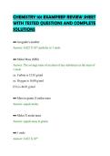 CHEMISTRY 101 EXAMPREP REVIEW SHEET&NewLine;WITH TESTED QUESTIONS AND COMPLETE&NewLine;SOLUTIONS&NewLine;