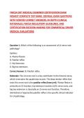 FMCSA DOT MEDICAL EXAMINER CERTIFICATION EXAM NEWEST COMPLETE TEST BANK&colon; 200 REAL EXAM QUESTIONS WITH VERIFIED CORRECT ANSWERS&comma; IN-DEPTH CLINICAL RATIONALES&comma; FMCSA REGULATORY GUIDELINES&comma; AND CERTIFICATION DECISION-MAKING FOR COMMERCIAL DRIVER MEDICAL EVAL