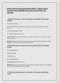American Board of Surgical Assistants &lpar;ABSA&rpar; &ndash; Original Surgical &NewLine;Assistant Practice 2026&sol;2027 Exam with correct answers and &NewLine;rationales 