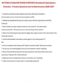 NCTI RSC II CABLE NETWORK OVERVIEW&colon; Broadband Cable System Overview &ndash; Practice Questions and Verified Answers 2026&sol;2027