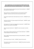 ADULT GERONTOLOGY ACUTE CARE NURSE PRACTITIONER CERTIFICATION EXAM&vert;VERIFIED QUESTIONS AND ANSWERS&vert;GRADED A&plus; &vert;LATEST 2026&sol;2027