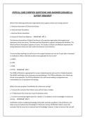 CRITICAL CARE&vert;VERIFIED QUESTIONS AND ANSWERS&vert;GRADED A&plus; &vert;LATEST 2026&sol;2027