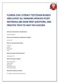 FLORIDA CIVIC LITERACY TEST&sol;EXAM BUNDLE &NewLine;2026 LATEST ALL VERSIONS UPDATED STUDY &NewLine;MATERIALS&comma;300 EXAM PREP QUESTIONS&comma; AND &NewLine;PRACTICE TESTS TO HELP YOU SUCCEED