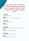 NU 185&sol; NU185 Exam 3&ndash; &lpar;NEW 2026&sol; 2027 Update&rpar; Medical-Surgical Nursing II Review &vert; Questions & Answers &vert; Grade A&vert; 100&percnt; Correct &lpar;Verified Solutions&rpar;- Galen