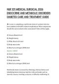 NUR 1211 MEDICAL SURGICAL 2026&NewLine;ENDOCRINE AND METABOLIC DISORDERS&NewLine;DIABETES CARE AND TREATMENT GUIDE&NewLine;