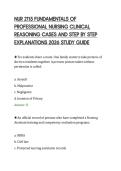 NUR 2115 FUNDAMENTALS OF&NewLine;PROFESSIONAL NURSING CLINICAL&NewLine;REASONING CASES AND STEP BY STEP&NewLine;EXPLANATIONS 2026 STUDY GUIDE&NewLine;