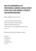 NUR 2115 FUNDAMENTALS OF&NewLine;PROFESSIONAL NURSING MODULE REVIEW&NewLine;NOTES AND CORE NURSING CONCEPTS&NewLine;2026 MASTER RESOURCE&NewLine;