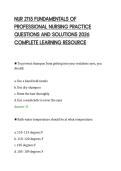 NUR 2115 FUNDAMENTALS OF&NewLine;PROFESSIONAL NURSING PRACTICE&NewLine;QUESTIONS AND SOLUTIONS 2026&NewLine;COMPLETE LEARNING RESOURCE&NewLine;