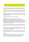 Oncology Final Exam with all Correct & 100&percnt; Verified Answers &vert;Actual Complete Exam &vert;Already Graded A&plus;