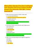 Alberta Boiler Operator &lpar;First Class&rpar; Certification Exam Questions And Correct Answers &lpar;Verified Answers&rpar; Plus Rationales 2026 Q&A &vert; Instant Download Pdf