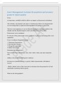 Event Management Summer 20 questions and answers&NewLine;grade A&plus; latest update&NewLine;Event&NewLine;an experience&comma; carefully crafted to deliver an impact on the person in attendance&NewLine;The activities&comma; environment&comma; and layers of multisensory effects are integrated into&NewLine;an eve