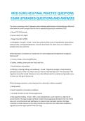 MED-SURG HESI Final Practice Questions and Answers &ndash; Medical-Surgical Nursing &ndash; Complete Exam Review Study Guide