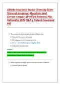 Alberta Insurance Broker Licensing Exam &lpar;General Insurance&rpar; Questions And Correct Answers &lpar;Verified Answers&rpar; Plus Rationales 2026 Q&A &vert; Instant Download Pdf