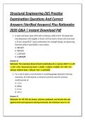 Structural Engineering &lpar;SE&rpar; Practice &NewLine;Examination Questions And Correct &NewLine;Answers &lpar;Verified Answers&rpar; Plus Rationales &NewLine;2026 Q&A &vert; Instant Download Pdf