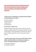 NBC-HIS CERTIFICATION EXAM TEST BANK 200 REALISTIC PRACTICE QUESTIONS WITH VERIFIED ANSWERS AND CLINICAL RATIONALES FOR HEARING INSTRUMENT SPECIALISTS 
