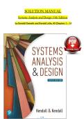 SOLUTION MANUAL For Systems Analysis and Design&comma; 10th Edition by Kendall Kenneth and Kendall Julie&comma; Verified Chapters 1 - 16&comma; Complete Newest Version&NewLine;ISBN&colon;9780134785554&NewLine;