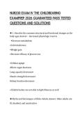 NUR230 EXAM IV THE CHILDBEARING&NewLine;EXAMPREP 2026 GUARANTEED PASS TESTED&NewLine;QUESTIONS AND SOLUTIONS&NewLine;