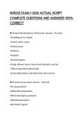 NUR242 EXAM 1 2026 ACTUAL SCRIPT&NewLine;COMPLETE QUESTIONS AND ANSWERS 100&percnt;&NewLine;CORRECT&NewLine;