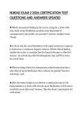 NUR242 EXAM 2 2026 CERTIFICATION TEST&NewLine;QUESTIONS AND ANSWERS UPDATED