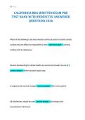 CALIFORNIA RDA WRITTEN EXAM PRE&NewLine;TEST BANK WITH PERFECTLY ANSWERED&NewLine;QUESTIONS 2026
