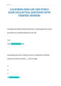 CALIFORNIA RDH LAW AND ETHICS&NewLine;EXAM 2026&vert;ACTUAL QUESTIONS WITH&NewLine;VERIFIED ANSWERS