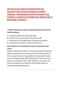 AMT MLS ACTUAL EXAM TEST BANK 200 PRACTICE QUESTIONS WITH DETAILED RATIONALES & CORRECT ANSWERS &vert; COMPREHENSIVE REVIEW FOR GENERAL LAB&comma; CHEMISTRY&comma; HEMATOLOGY&comma; MICROBIOLOGY&comma; IMMUNOLOGY&comma; & BLOOD BANK &vert; GRADED A&plus; 