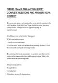 NUR253 EXAM 3 2026 ACTUAL SCRIPT&NewLine;COMPLETE QUESTIONS AND ANSWERS 100&percnt;&NewLine;CORRECT
