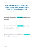 CALIFORNIA DRIVERS ED PERMIT&NewLine;EXAM 2026&vert;COMPREHENSIVE Q&A&NewLine;FOR CERTIFICATION SUCCESS