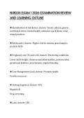 NUR254 EXAM 1 2026 EXAMINATION REVIEW&NewLine;AND LEARNING OUTLINE