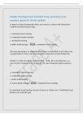 Health Nursing-Final and HESI Prep questions and&NewLine;answers grade A&plus; latest update&NewLine;A nurse in a clinic that provides direct care services to clients with tuberculosis&NewLine;would be classified as practicing&colon;&NewLine;a&period; community-based nursing&period;&NewLine;b&period; community-oriented n