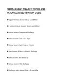 NUR254 EXAM 1 2026 KEY TOPICS AND&NewLine;RATIONALE BASED REVISION GUIDE