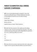 NUR257 EXAMINATION 2026 VERIFIED&NewLine;ANSWER COMPENDIUM