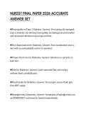 NUR257 FINAL PAPER 2026 ACCURATE&NewLine;ANSWER SET&NewLine;