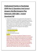 Professional Practice in Psychology &NewLine;&lpar;EPPP Part 2&rpar; Questions And Correct &NewLine;Answers &lpar;Verified Answers&rpar; Plus &NewLine;Rationales 2026 Q&A &vert; Instant &NewLine;Download Pdf 