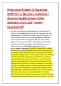 Professional Practice in Psychology &NewLine;&lpar;EPPP Part 1&rpar; Questions And Correct &NewLine;Answers &lpar;Verified Answers&rpar; Plus &NewLine;Rationales 2026 Q&A &vert; Instant &NewLine;Download Pdf 