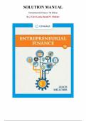 Entrepreneurial Finance&comma; 7th Edition  &mdash; by J&period; Leach&comma; Ronald Melicher &vert; Complete Solutions Manual &lpar;Ch&period; 1-16&rpar;