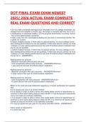 DOT FINAL EXAM EXAM NEWEST 2025&sol; 2026 ACTUAL EXAM COMPLETE REAL EXAM QUESTIONS AND CORRECT